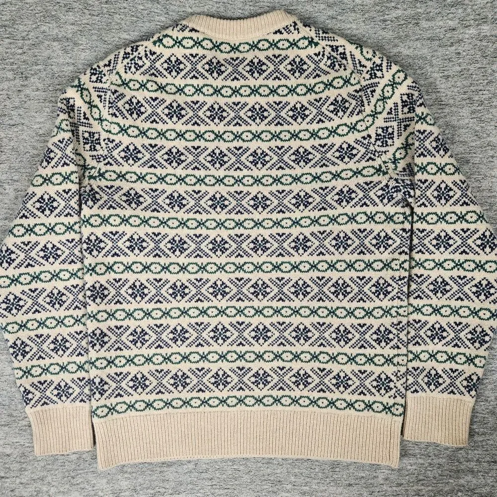 J Crew Fair Isle Sweater Mens Medium Lambswool Blend Multicolor Crewneck Nordic